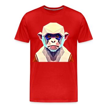 Polygon Affe - Männer Premium Bio T-Shirt - Rot - Vorne - Damien (186cm)