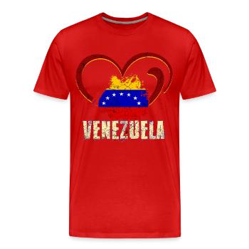 Venezuela flag - Men's Premium Organic T-Shirt - red - Front - Damien (186cm)
