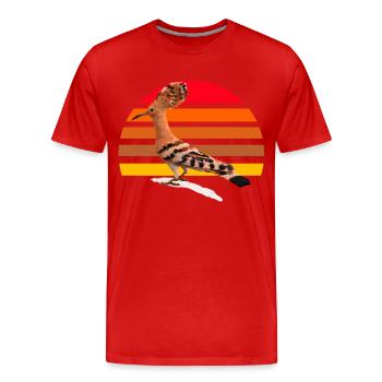 Hoopoe Bird Illustration - Men's Premium Organic T-Shirt - red - Front - Damien (186cm)