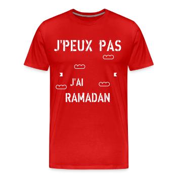 J Peux pas j ai Ramadan - T-shirt bio Premium Homme - rouge - Devant - Damien (186cm)