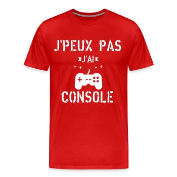 J Peux Pas J ai Console - T-shirt bio Premium Homme - rouge - Devant - Damien (186cm)