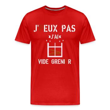 J Peux Pas J ai vide grenier - T-shirt bio Premium Homme - rouge - Devant - Damien (186cm)
