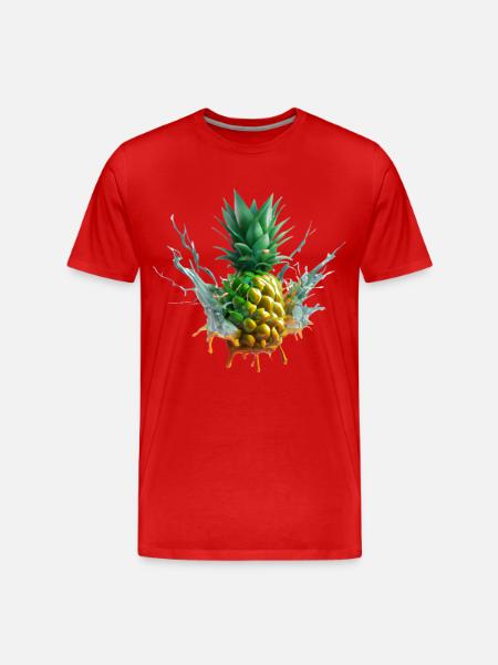 Farbenfrohe Ananas - Männer Premium Bio T-Shirt - Rot