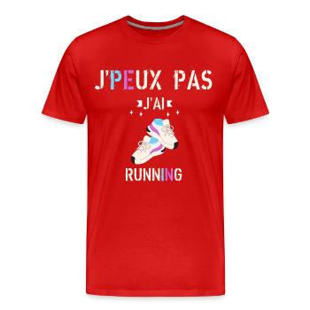 J Peux pas j ai running - T-shirt bio Premium Homme - rouge - Devant - Damien (186cm)