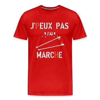 J Peux Pas J ai marche - T-shirt bio Premium Homme - rouge - Devant - Damien (186cm)