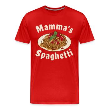 Mamma's Spaghetti - Männer Premium Bio T-Shirt - Rot - Vorne - Damien (186cm)