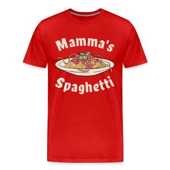 Mamma's Spaghetti - Männer Premium Bio T-Shirt - Rot - Vorne - Damien (186cm)
