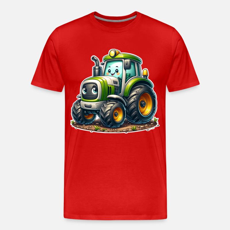 Traktor - Männer Premium Bio T-Shirt - Rot