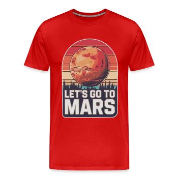 Mars Planet Planeten Sonnensystem - Männer Premium Bio T-Shirt - Rot - Vorne - Damien (186cm)