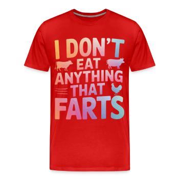 Végétarien Végétalien Végétarien Végétarien - T-shirt bio Premium Homme - rouge - Devant - Damien (186cm)