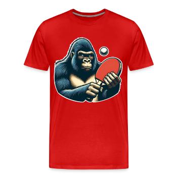 Ping-pong - T-shirt bio Premium Homme - rouge - Devant - Damien (186cm)