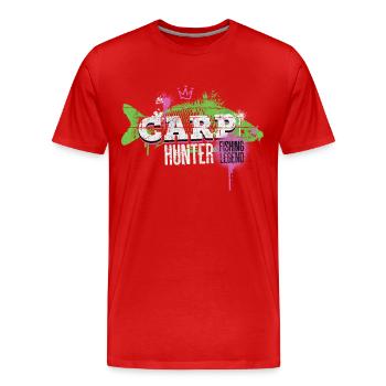 carpe carpe chasseur pêche pêcheur poisson graffiti - T-shirt bio Premium Homme - rouge - Devant - Damien (186cm)