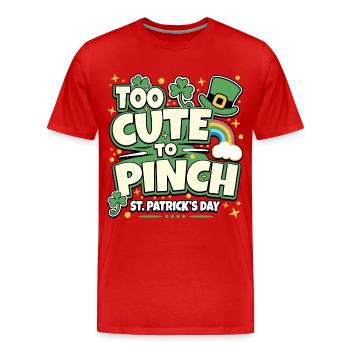 Trop mignon pour être pincé SAINT-PATRICK - T-shirt bio Premium Homme - rouge - Devant - Damien (186cm)