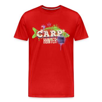 carpe carpe chasseur pêche pêcheur poisson graffiti - T-shirt bio Premium Homme - rouge - Devant - Damien (186cm)
