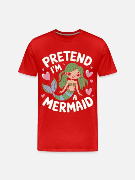 Mermaid Fable Mermaids Fairy Tale - Men's Premium Organic T-Shirt - red