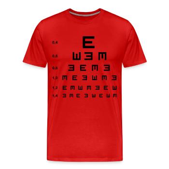 Des opticiens, opticien, crus, voient, conduisent - T-shirt bio Premium Homme - rouge - Devant - Damien (186cm)