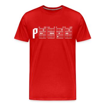 Peace through the power of a guitar chord - Men's Premium Organic T-Shirt - red - Front - Damien (186cm)