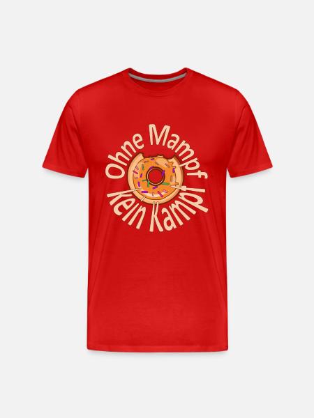 Ohne Mampf kein Kampf - Männer Premium Bio T-Shirt - Rot
