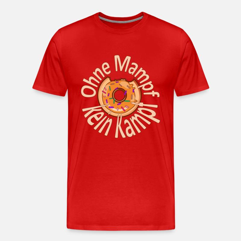 Ohne Mampf kein Kampf - Männer Premium Bio T-Shirt - Rot
