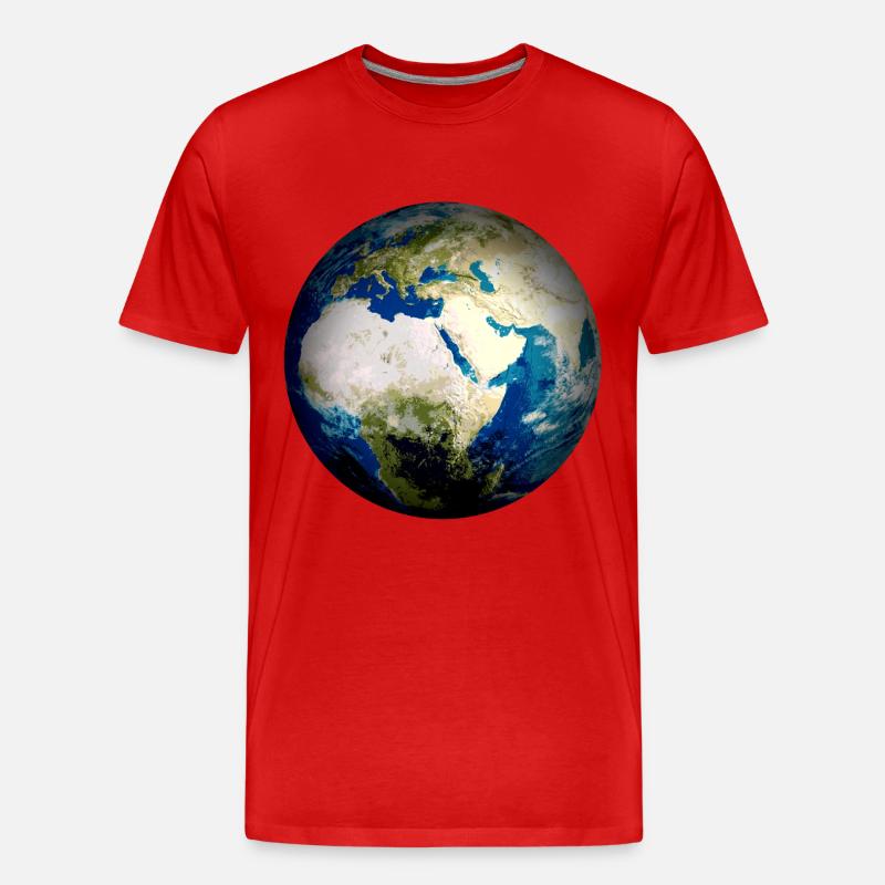 Weltkugel Erde - Männer Premium Bio T-Shirt - Rot