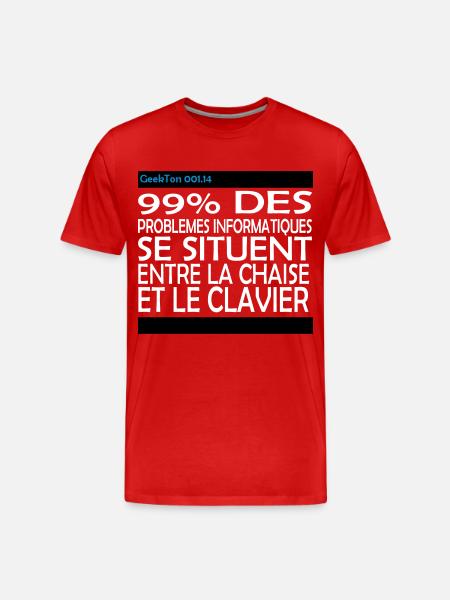 (14_99pourcent) - T-shirt bio Premium Homme - rouge