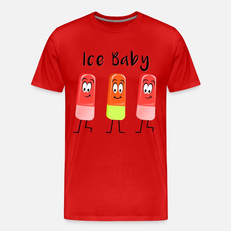 Lustiges Eis - Männer Premium Bio T-Shirt - Rot