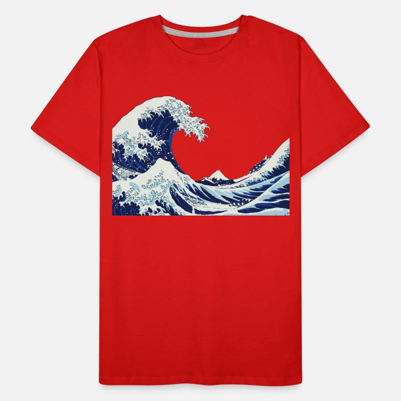 große Welle - big Wave Männer Premium Bio T-Shirt