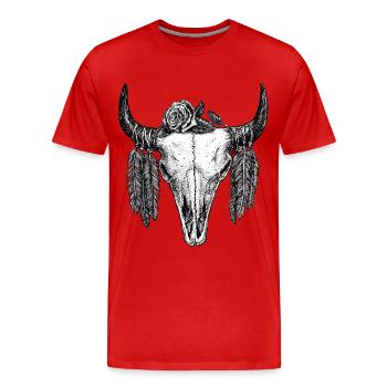 Skull Tattoo II - Men's Premium Organic T-Shirt - red - Front - Damien (186cm)
