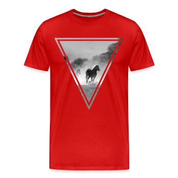 cheval - T-shirt bio Premium Homme - rouge - Devant - Damien (186cm)