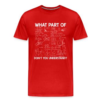 Algèbre mathématique | Cadeaux mathématiques mathématicien - T-shirt bio Premium Homme - rouge - Devant - Damien (186cm)