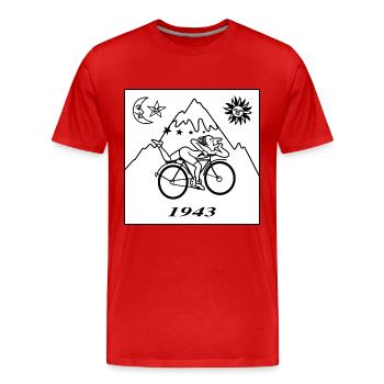 Albert Hofmann LSD 1943 Black & White - Men's Premium Organic T-Shirt - red - Front - Damien (186cm)