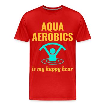 Aquagym Fitness aquatique Aqua Exercice - T-shirt bio Premium Homme - rouge - Devant - Damien (186cm)