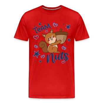 Geschlecht Enthüllung, Es ist ein Junge, Team Nuts - Männer Premium Bio T-Shirt - Rot - Vorne - Damien (186cm)