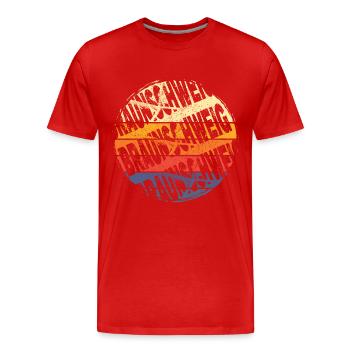 Braunschweig Allemagne Ville Vintage Rétro - T-shirt bio Premium Homme - rouge - Devant - Damien (186cm)