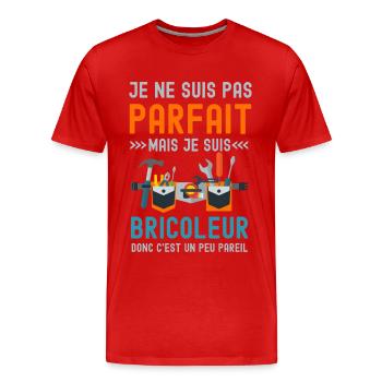 Je ne suis pas parfait mais je suis bricoleur 1 - T-shirt bio Premium Homme - rouge - Devant - Damien (186cm)