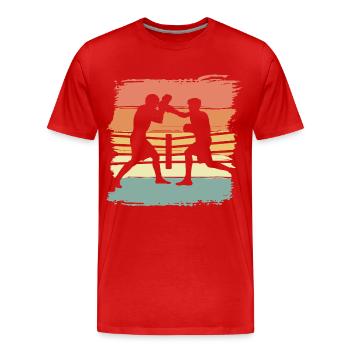 Boxe rétro - T-shirt bio Premium Homme - rouge - Devant - Damien (186cm)