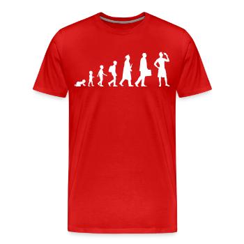 Eiscreme Evolution - Männer Premium Bio T-Shirt - Rot - Vorne - Damien (186cm)
