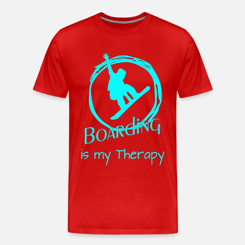 Boarding is my Therapy - Männer Premium Bio T-Shirt - Rot