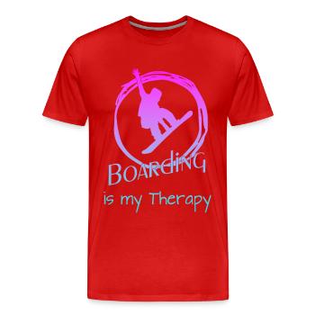 Boarding Snowboarding - Männer Premium Bio T-Shirt - Rot - Vorne - Damien (186cm)