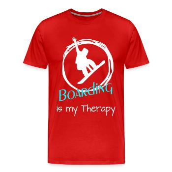 Boarding Snowboarding - Männer Premium Bio T-Shirt - Rot - Vorne - Damien (186cm)