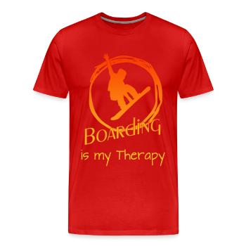 Boarding Snowboarding - Männer Premium Bio T-Shirt - Rot - Vorne - Damien (186cm)