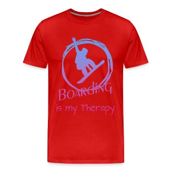 Boarding Snowboarding - Männer Premium Bio T-Shirt - Rot - Vorne - Damien (186cm)