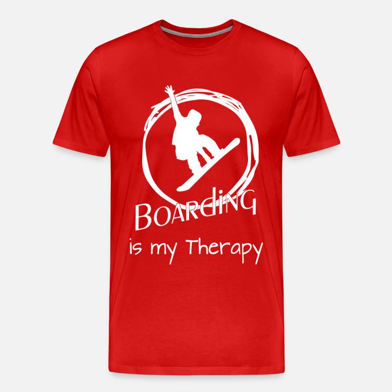 Boarding - Männer Premium Bio T-Shirt - Rot