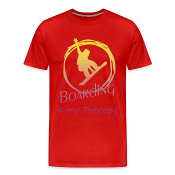 Boarding Snowboarding - Männer Premium Bio T-Shirt - Rot - Vorne - Damien (186cm)