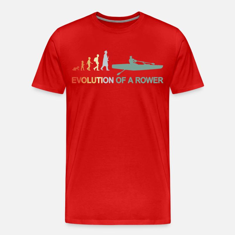 Entwicklung eines Ruderers - Männer Premium Bio T-Shirt - Rot