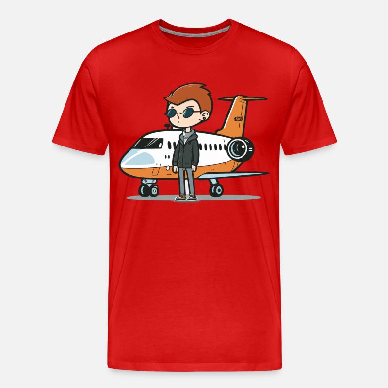 Der Jet-Setter - Männer Premium Bio T-Shirt - Rot
