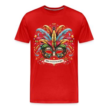 Masque de carnaval - T-shirt bio Premium Homme - rouge - Devant - Damien (186cm)