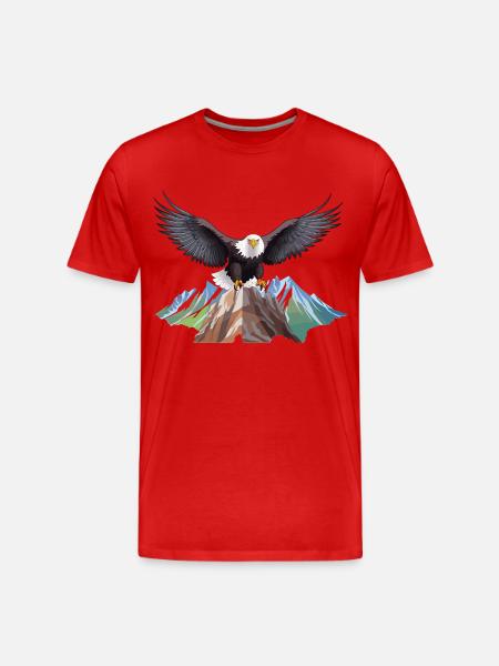 Majestic Eagle - Men's Premium Organic T-Shirt - red