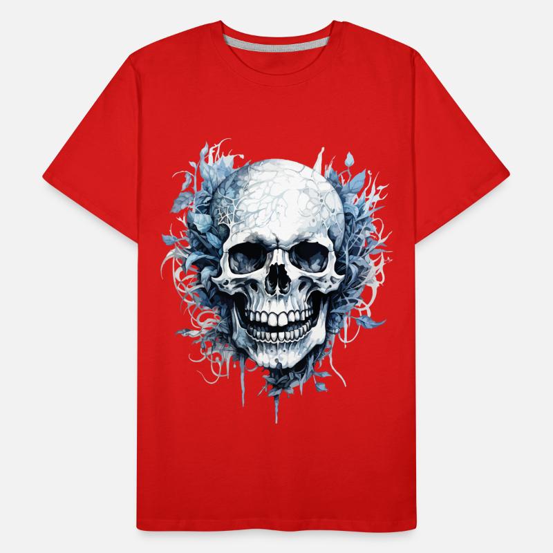 Skull Skull Skeleton Horror Gothic Metal Men's Premium Organic T-Shirt