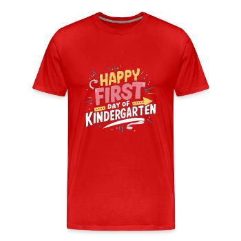 Happy First Day Of Kindergarten - Men's Premium Organic T-Shirt - red - Front - Damien (186cm)